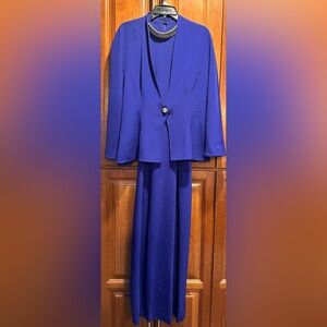Vintage Blue Halter Neck Dress and Jacket